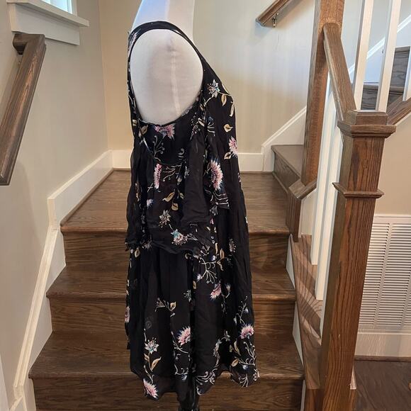 Rebecca Minkoff Robbie Cold Shoulder Dress in Tropical Vine Size Medium - Picture 5 of 12